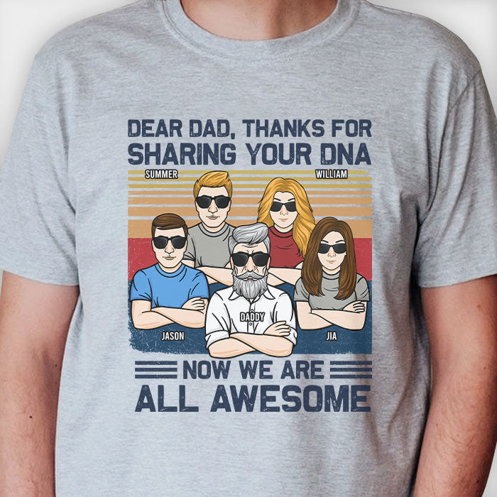 Merci d'avoir partagé votre ADN - T-shirt unisexe personnalisé - Cadeau pour papa