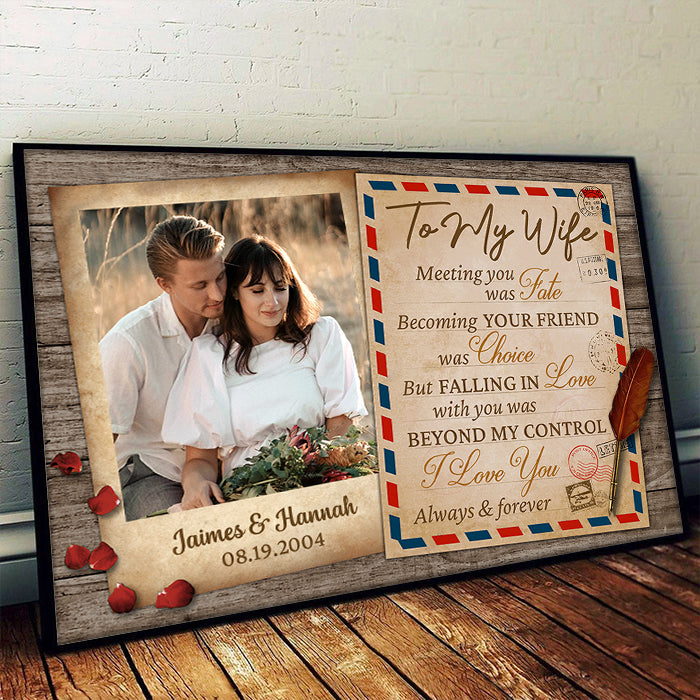 Meeting You Was Fate - Personalized Horizontal Poster.