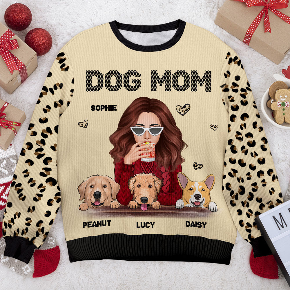 I'm A Happy Dog Mom - Personalized All-Over-Print Sweatshirt.