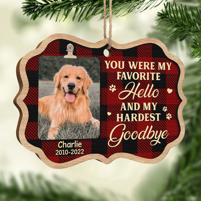 Mon adieu le plus difficile - Décoration de Noël personnalisée en bois avec photo en forme de Benelux - Télécharger une image, un cadeau commémoratif, un cadeau de condoléances, un cadeau de Noël