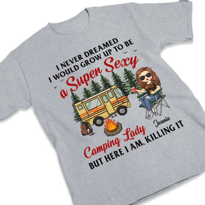 Camping Lady Super Sexy - T-shirt, sweat à capuche et sweat-shirt unisexe personnalisé