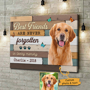 Best Friends Are Never Forgotten Image Upload - Personalized Horizontal Canvas.