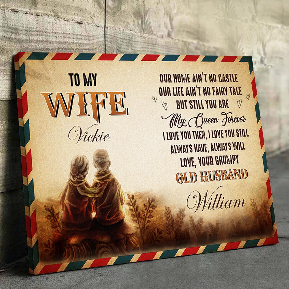 To My Wife - My Queen Forever - Personalized Canvas.