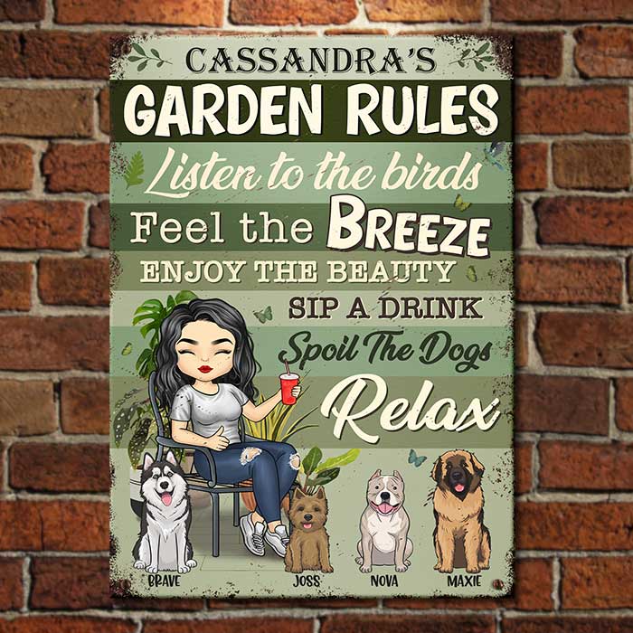 Mes règles de jardinage - Plaque métallique personnalisée - Cadeau pour les amateurs de jardinage