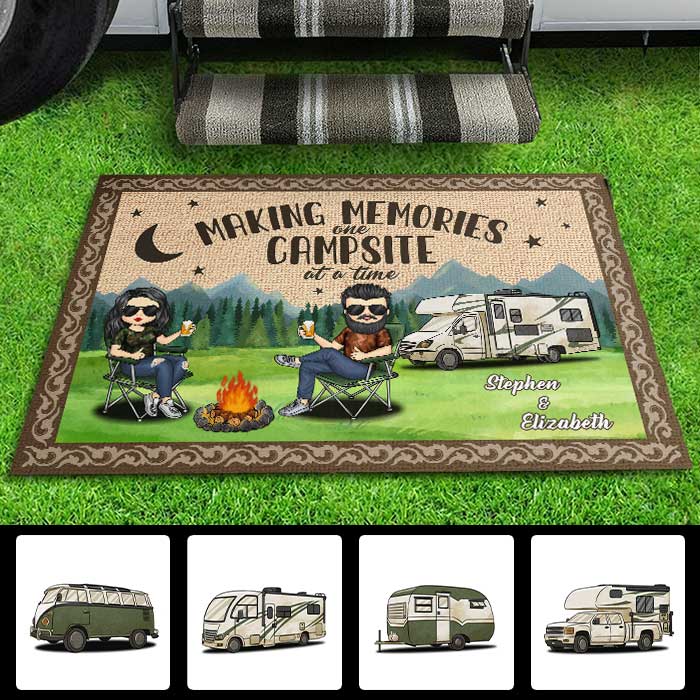 La vie est meilleure au camping - Tapis décoratif personnalisé - Cadeau pour les amateurs de camping