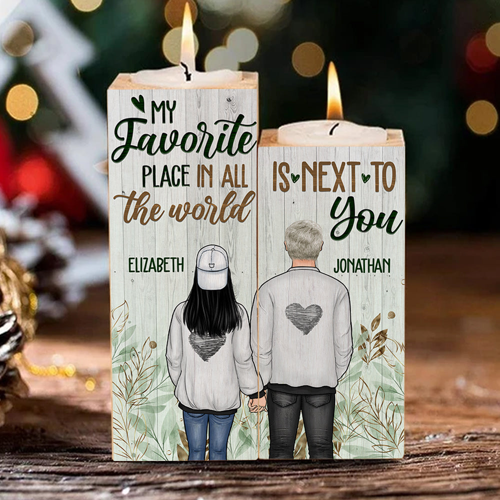 I Wanna Stay Next To You - Gift For Couples - Personalized Candle Holder.