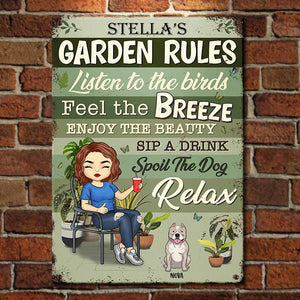 Mes règles de jardinage - Plaque métallique personnalisée - Cadeau pour les amateurs de jardinage