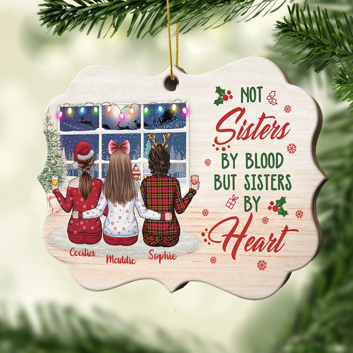 Besties We Go Together Like Drunk And Disorderly - Personalized Shaped Ornament.
