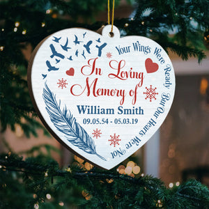 Vos ailes étaient prêtes - Décoration de Noël en bois personnalisée en forme de cœur