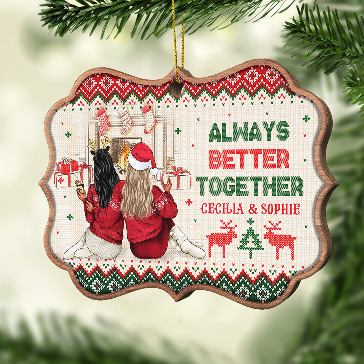 Not Sisters By Blood But Sisters By Heart - Personalized Shaped Ornament.