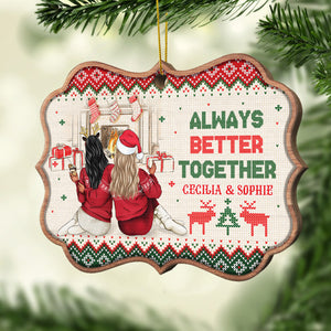Not Sisters By Blood But Sisters By Heart - Personalized Shaped Ornament.
