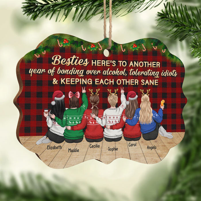 Restons sains d'esprit - Décoration de Noël personnalisée en bois en forme de Benelux - Cadeau pour meilleure amie, meilleure amie, sœur, cadeau d'anniversaire pour meilleure amie et amie, cadeau de Noël