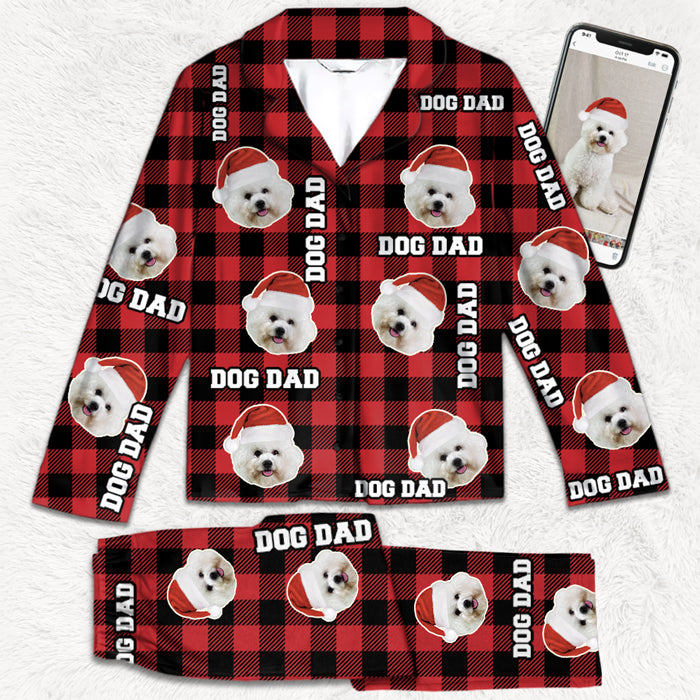 Joyeux Pawlidays, mon adorable petit chien ! Pyjama personnalisé avec photo du visage de votre chien ! Télécharger une image, cadeau de Noël pour les propriétaires et les amoureux des animaux.
