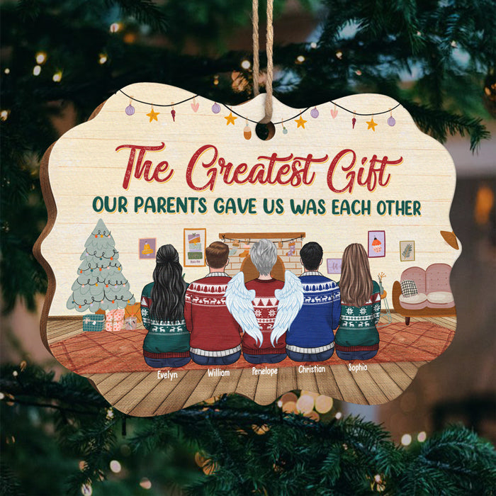 C'est nous, un peu bruyant et beaucoup d'amour - Ornement personnalisé familial - Bois en forme de Benelux - Cadeau de Noël pour frères et sœurs