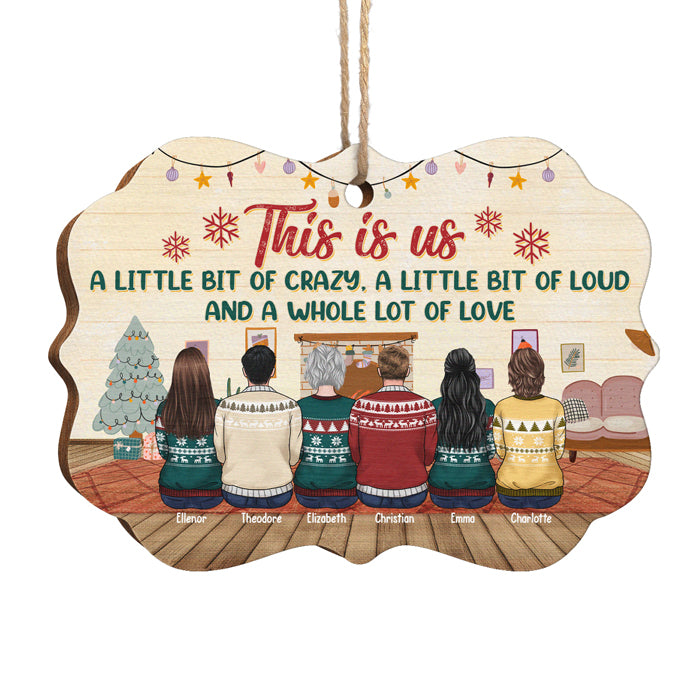 C'est nous, un peu bruyant et beaucoup d'amour - Ornement personnalisé familial - Bois en forme de Benelux - Cadeau de Noël pour frères et sœurs