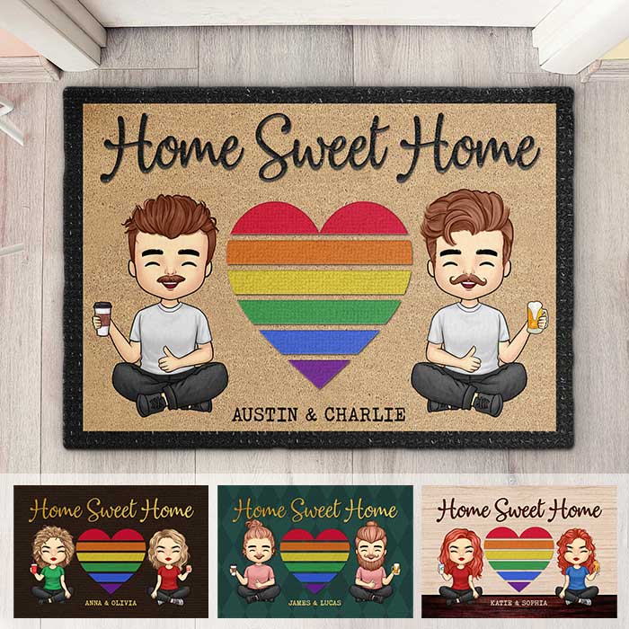 Il n'y a pas de meilleur endroit que la maison - Tapis décoratif personnalisé - Cadeau pour couple, mari et femme