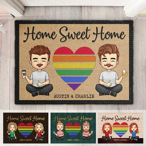 Il n'y a pas de meilleur endroit que la maison - Tapis décoratif personnalisé - Cadeau pour couple, mari et femme