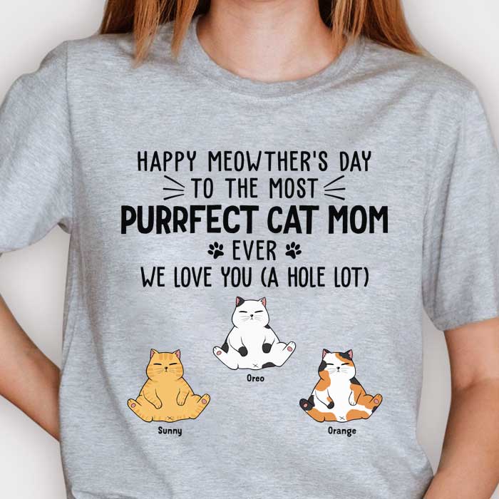 Bonne fête des chats, on t'aime ! T-shirt unisexe personnalisé, sweat à capuche, cadeau pour les amoureux des chats