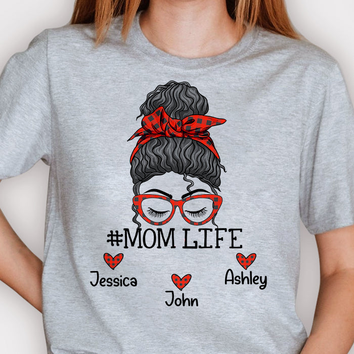 Mom Life Messy Bun - Personalized Unisex T-shirt, Hoodie, Sweatshirt.