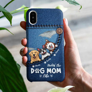La vie d'une maman de chien : la meilleure maman de chien au monde ! Cadeau pour maman de chien, coque de téléphone personnalisée