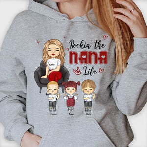 Rockin' The Mama Life - Cadeau pour maman, grand-mère - T-shirt unisexe personnalisé, sweat à capuche
