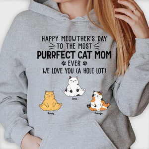 Bonne fête des chats, on t'aime ! T-shirt unisexe personnalisé, sweat à capuche, cadeau pour les amoureux des chats