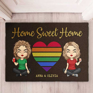 Il n'y a pas de meilleur endroit que la maison - Tapis décoratif personnalisé - Cadeau pour couple, mari et femme