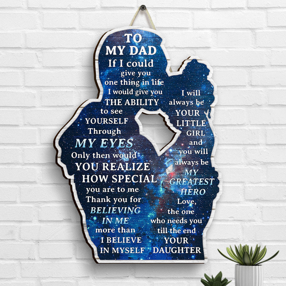 Merci d'avoir cru en moi plus que je ne crois en moi-même - Cadeau pour papa - Panneau en bois personnalisé