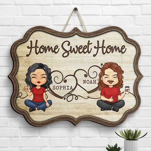 Home Sweet Home - Cadeau pour couple, mari et femme - Panneau en bois personnalisé