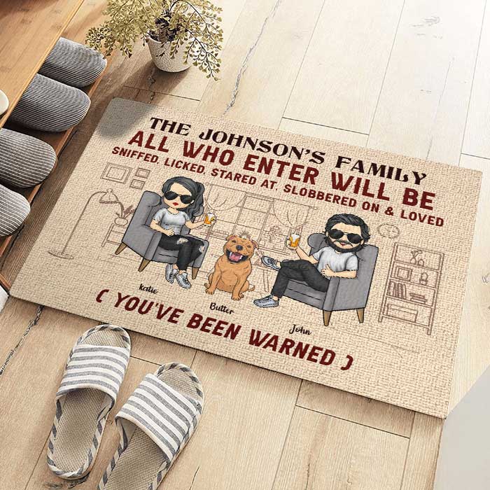 Vous avez été prévenu - Tapis décoratif personnalisé - Cadeau pour les amoureux des animaux