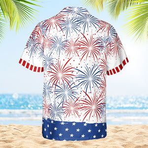 Joyeux 4 juillet ensemble ! T-shirt hawaïen personnalisé ! Cadeau pour papa, cadeau pour amoureux des animaux