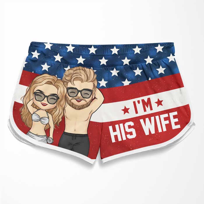 Propriété de ma femme - Short de plage personnalisé pour couple - Cadeau pour couple, mari et femme