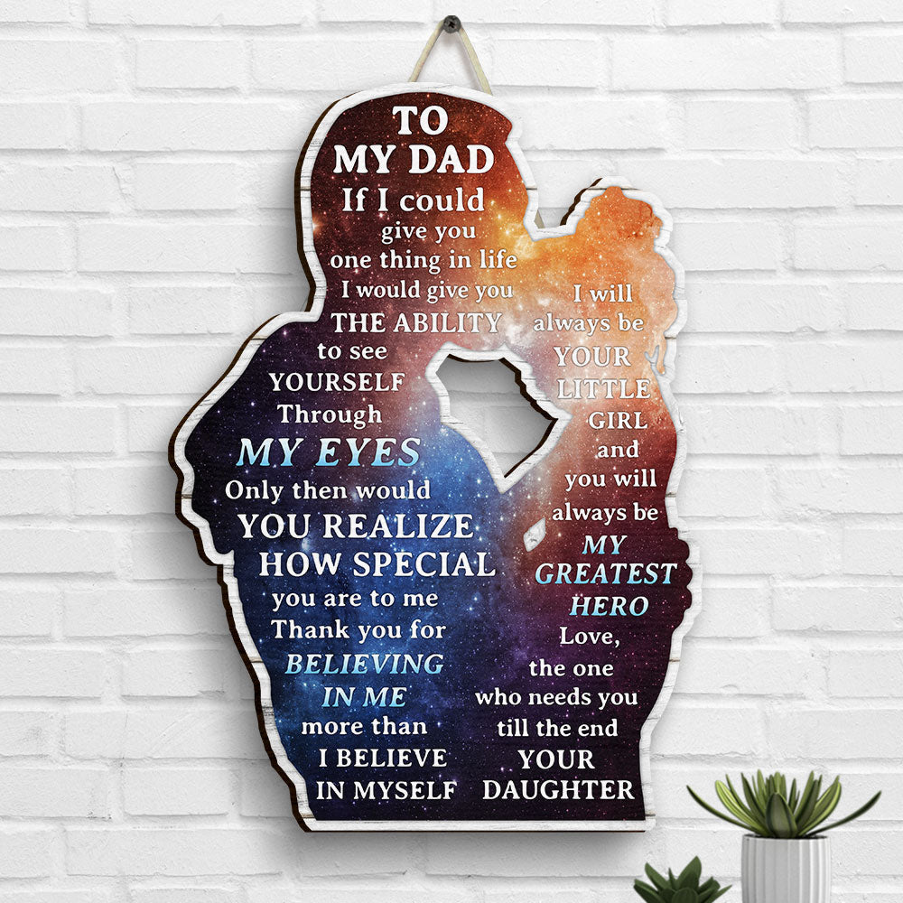 Merci d'avoir cru en moi plus que je ne crois en moi-même - Cadeau pour papa - Panneau en bois personnalisé