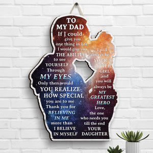 Merci d'avoir cru en moi plus que je ne crois en moi-même - Cadeau pour papa - Panneau en bois personnalisé