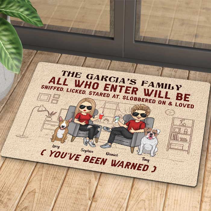 Vous avez été prévenu - Tapis décoratif personnalisé - Cadeau pour les amoureux des animaux