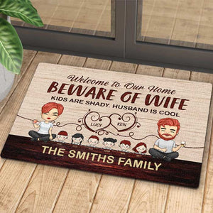 Attention à votre femme, votre mari est cool ! Tapis décoratif personnalisé ! Cadeau pour couple, mari et femme