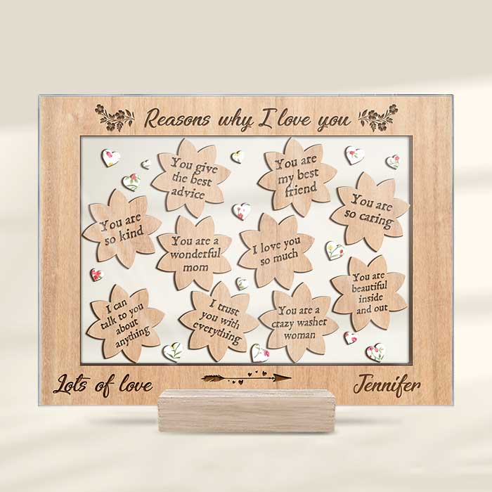 Tu es belle à l'intérieur comme à l'extérieur - Cadeau pour maman, plaque acrylique personnalisée