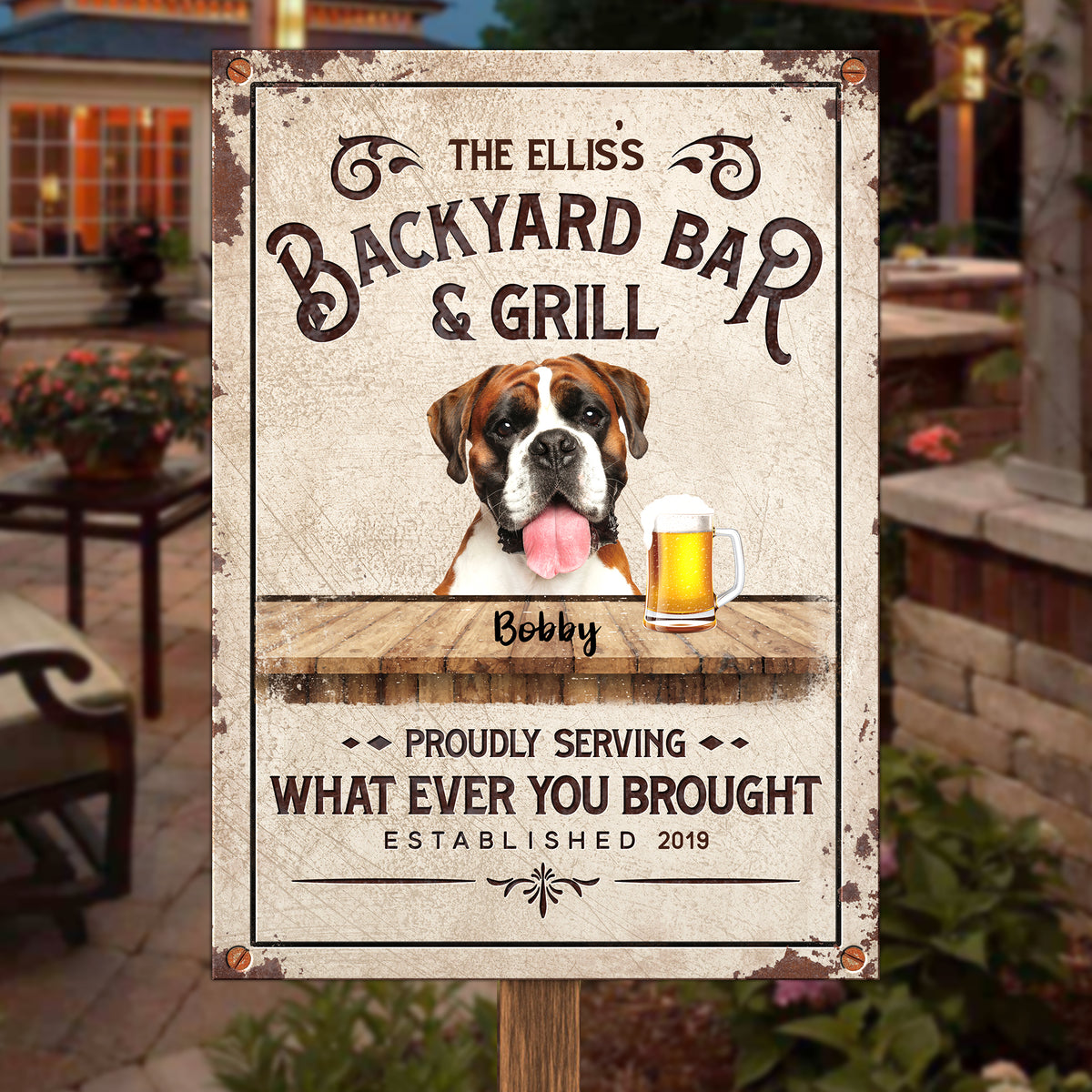 Custom Dog And Cat Upload Image - Gift For Dog Lovers, Personalized Metal Sign.