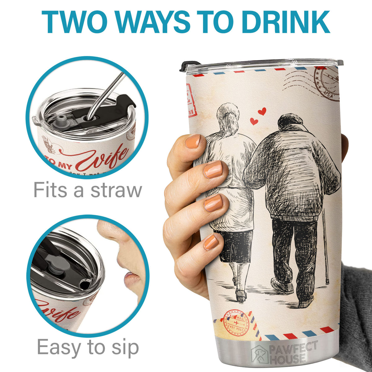 Le jour où je t'ai rencontré, j'ai trouvé ma pièce manquante. Je suis fier d'être à toi - Gobelet - À ma femme, cadeau pour femme, anniversaire, fiançailles, mariage, cadeau de mariage