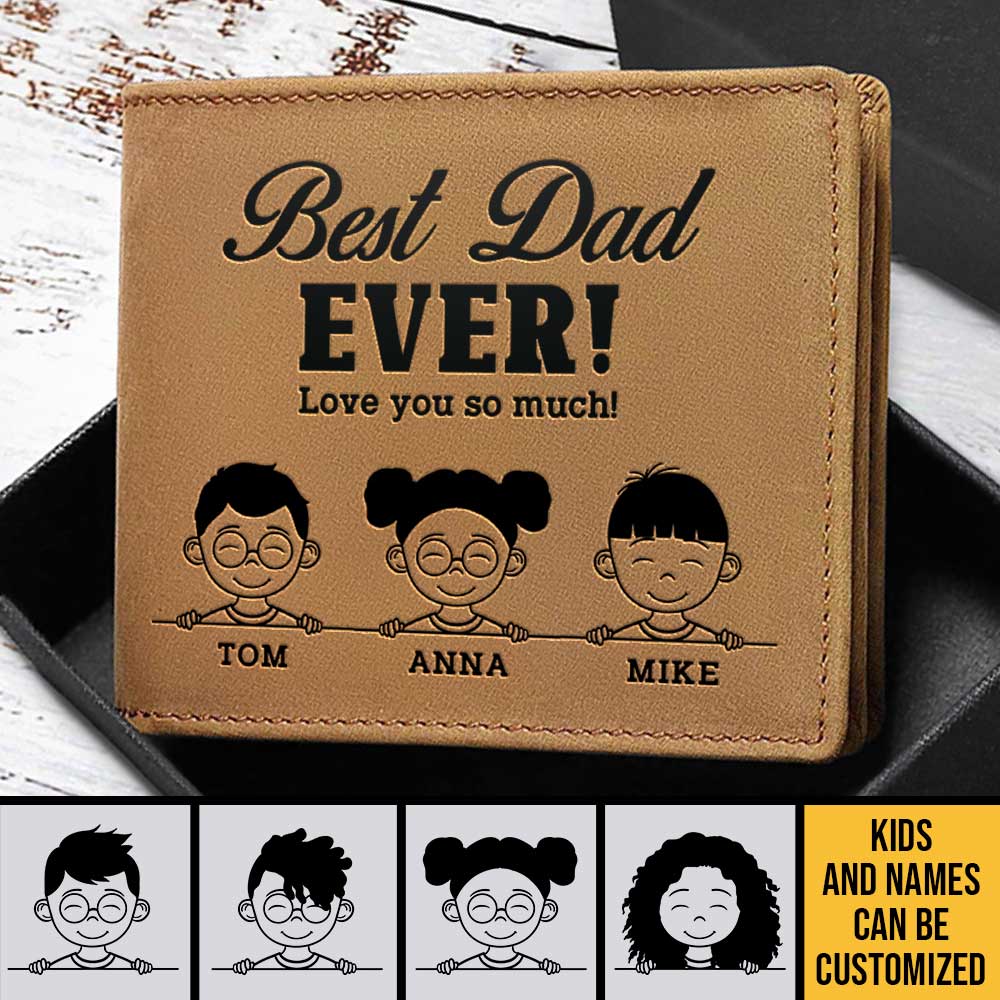 Nous t'aimons tellement - Portefeuille à deux volets personnalisé - Cadeau pour papa