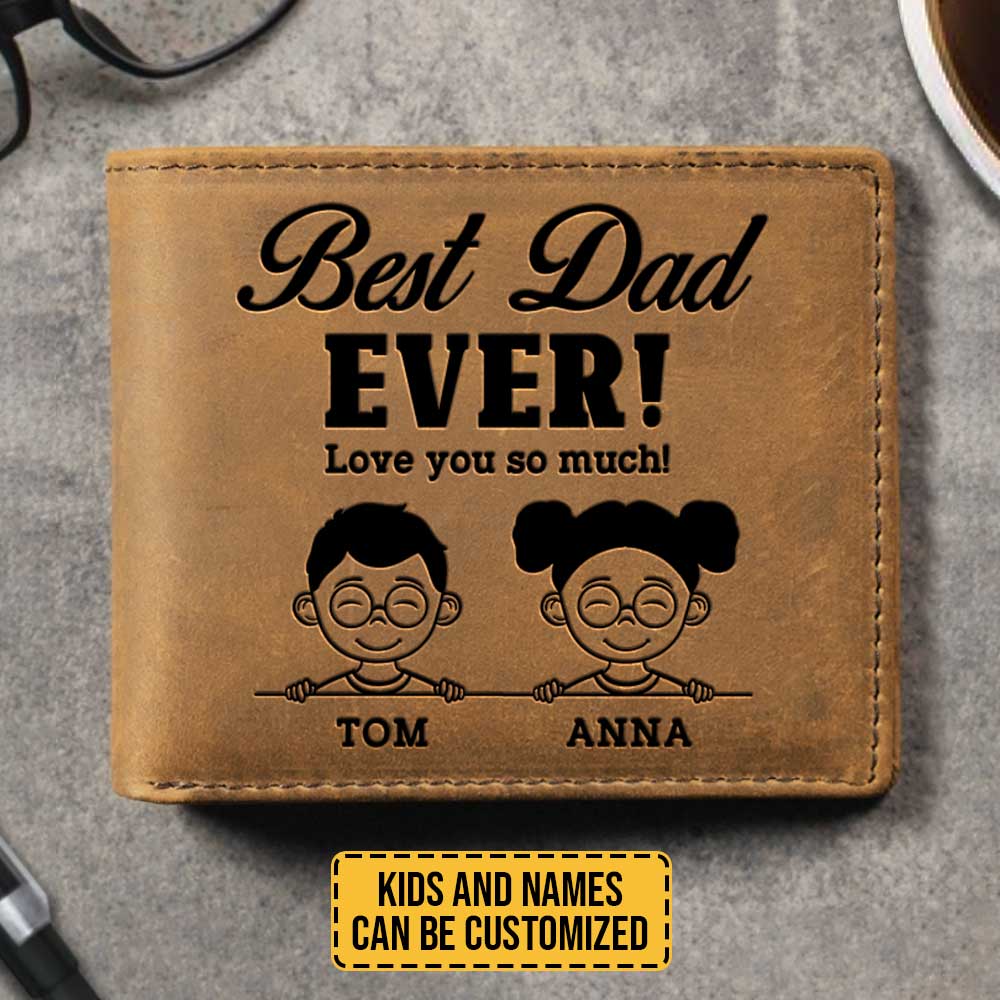 Nous t'aimons tellement - Portefeuille à deux volets personnalisé - Cadeau pour papa