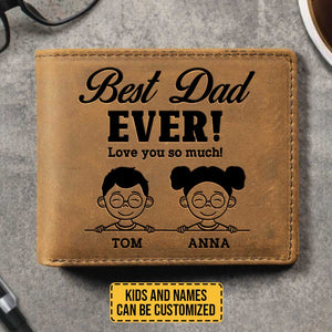 Nous t'aimons tellement - Portefeuille à deux volets personnalisé - Cadeau pour papa