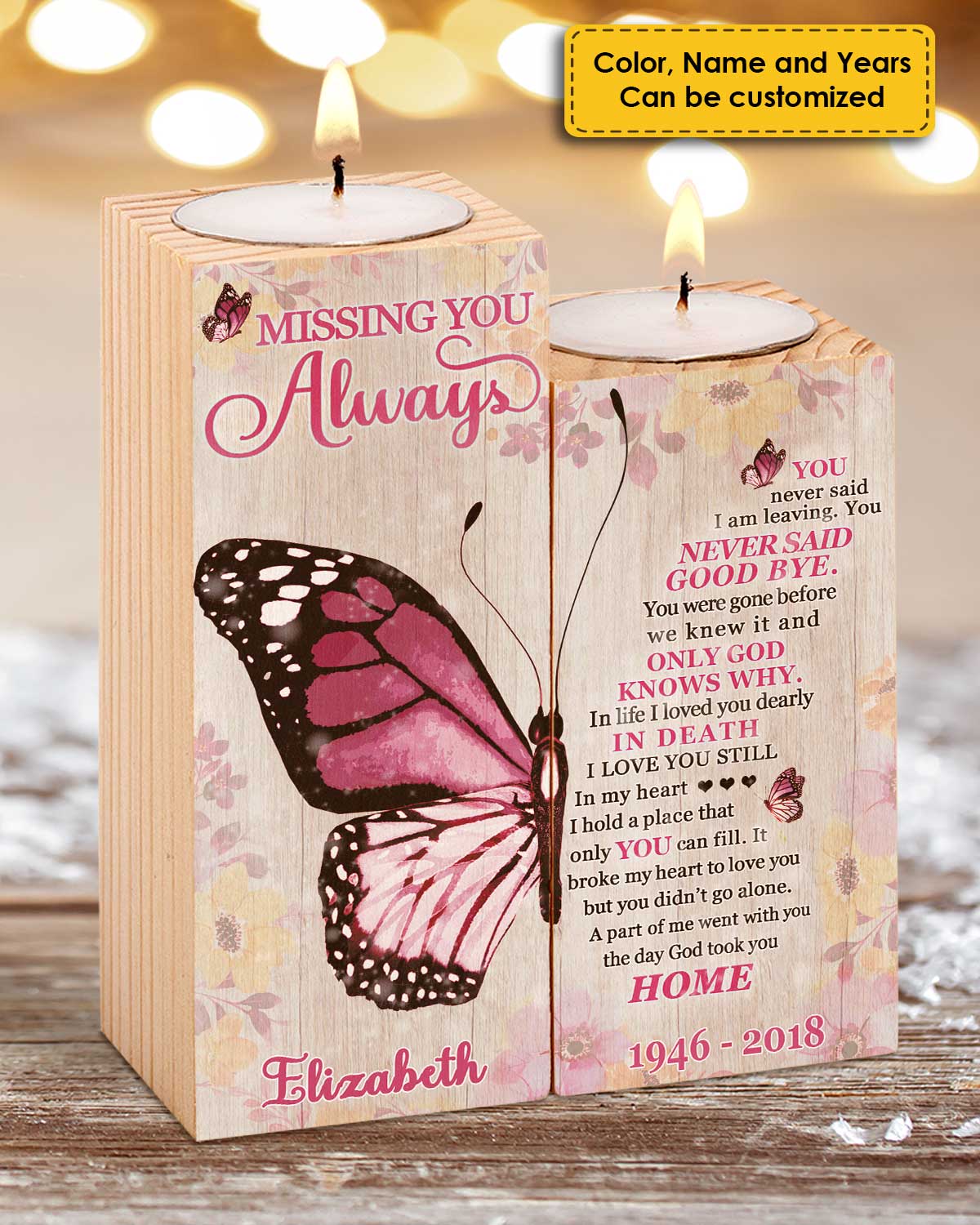 Missing You Always - Personalized Candle Holder.