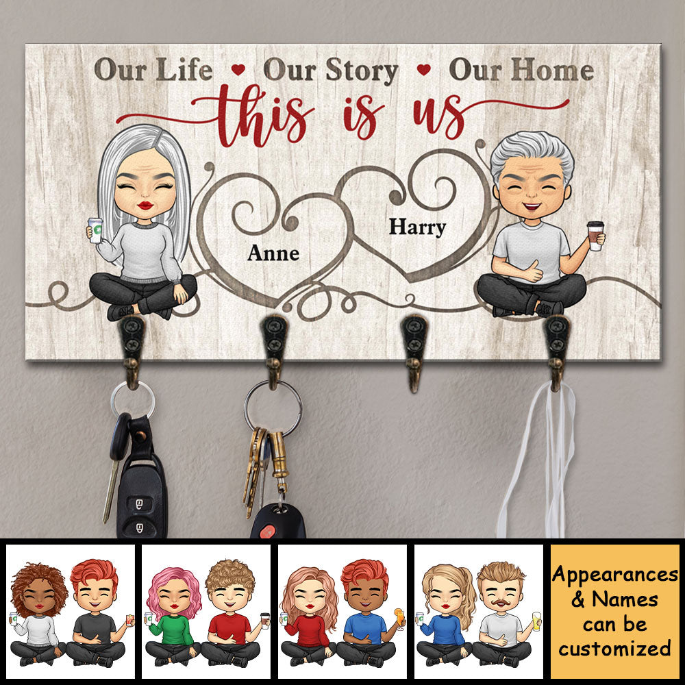 C'est notre vie, notre histoire et notre maison - Porte-clés personnalisé, porte-clés - Cadeaux d'anniversaire, cadeau pour couples, mari et femme