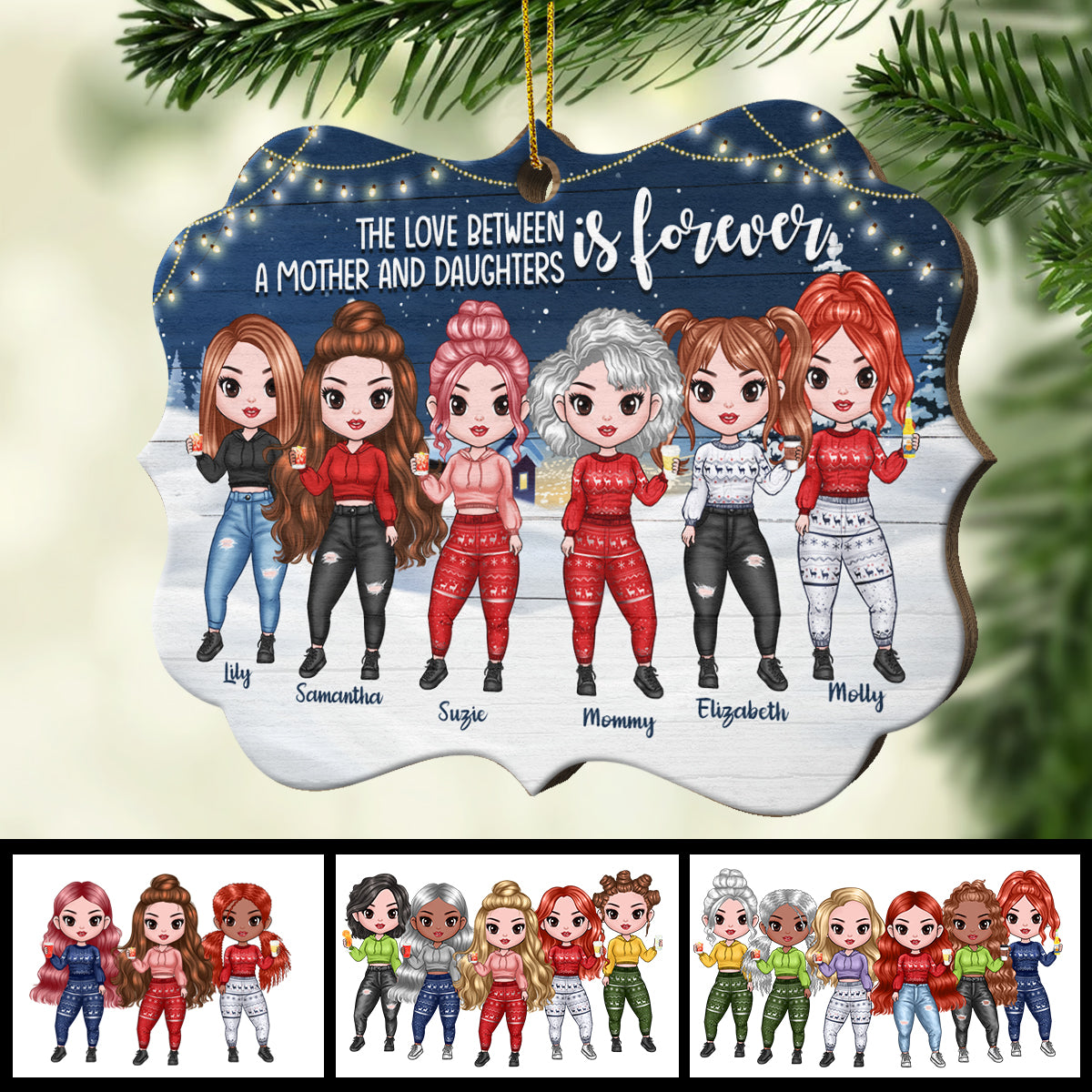 Like Mother Like Daughter - Personalized Shaped Ornament.