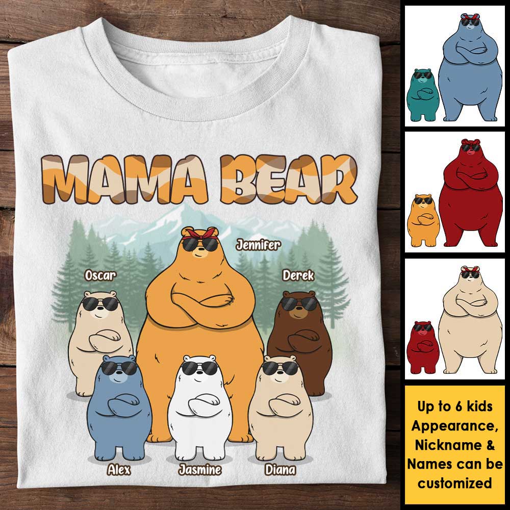 Famille d'oursons Mama &amp; Kids - T-shirt et sweat à capuche unisexe personnalisé - Cadeau pour maman et grand-mère