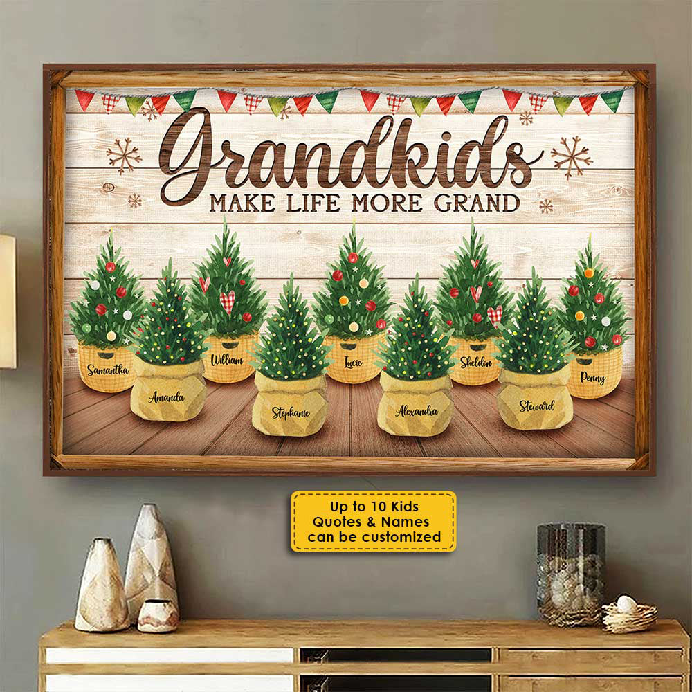Grandkids - The Greatest Joy Of All - Personalized Horizontal Poster.