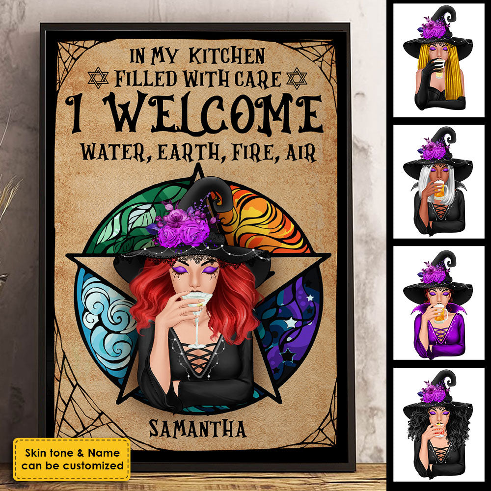 I Welcome Water, Earth, Fire And Air - Personalized Vertical Poster, Halloween Ideas..