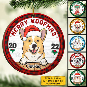 Christmas Cookie Crew - Chiens et chats - Décoration de Noël ronde en bois personnalisée