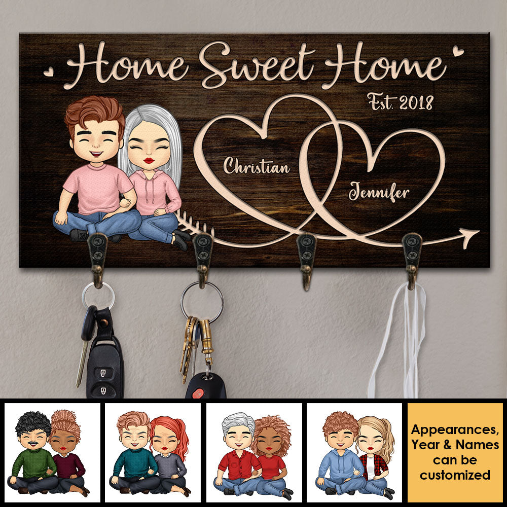 Il n'y a pas d'endroit plus charmant que la maison - Porte-clés personnalisé, porte-clés - Cadeaux d'anniversaire, cadeau pour couples, mari et femme